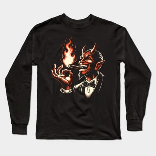 Smoking Devil Long Sleeve T-Shirt